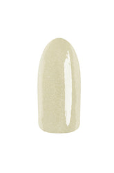 Color swatch of EZFlow TruDIP Hit the Floor on fake nail showing its shimmering white finish
